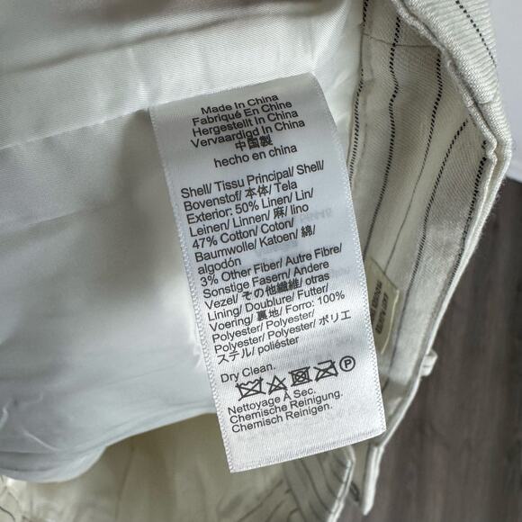 Madewell Pleated Trouser Pinstripe Linen Blend Shorts US Women's 6 - Picture 6 of 8